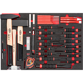 VIGOR Sada kladiv, sekáčů a vytloukačů závlaček ∙ V6817 ∙ 51-dílný ∙ Počet ks nářadí: 51