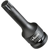 VIGOR Nástrčná hlavice (vnitřní tisícihran) pro rázový a strojový utahovák (XZN) ∙ V7018-M12 ∙ 1/2 palce (12,5 mm) čtyřhran dutý ∙ Vnitřní ozubený profil XZN ∙ Velikost M12