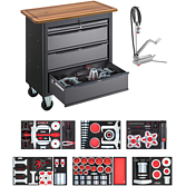 VIGOR Mobilní pracovní stůl řady XL se speciálním nářadím ∙ V7026-1 ∙ 120-dílný ∙ Počet ks nářadí: 120