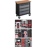 VIGOR Mobilní pracovní stůl řady XL se speciálním nářadím ∙ V7030 ∙ 10-dílný ∙ Počet ks nářadí: 10