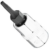 VIGOR T+ nástrčná hlavice ∙ V7037-IPR8 ∙ 1/4 palce (6,3 mm) čtyřhran dutý ∙ Vnitřní profil s 5 zaoblenými bočnicemi, s vyvrtaným čelním otvorem (podobné TORX®) ∙ Velikost T8+H