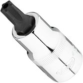 VIGOR T+ nástrčná hlavice ∙ V7055-IPR45 ∙ 1/2 palce (12,5 mm) čtyřhran dutý ∙ Vnitřní profil s 5 zaoblenými bočnicemi, s vyvrtaným čelním otvorem (podobné TORX®) ∙ Velikost T45+H