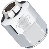 VIGOR Nástrčná hlavice šestihran ∙ superplochá ∙ V7202-9 ∙ 1/2 palce (12,5 mm) čtyřhran dutý ∙ Profil vnější šestihran ∙ Velikost 9 mm