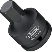 VIGOR Nástrčná hlavice (vnitřní 6hran) pro rázový a strojový utahovák ∙ V7212-H19 ∙ 3/4 palce (20 mm) čtyřhran dutý ∙ Profil vnitřní šestihran ∙ Velikost 19 mm