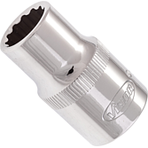 VIGOR Nástrčná hlavice dvojitý šestihran ∙ V7512-12 ∙ 1/2 palce (12,5 mm) čtyřhran dutý ∙ Vnější dvojitý šestihran profil ∙ Velikost 12 mm