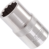 VIGOR Nástrčná hlavice dvojitý šestihran ∙ V7512-14 ∙ 1/2 palce (12,5 mm) čtyřhran dutý ∙ Vnější dvojitý šestihran profil ∙ Velikost 14 mm