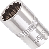 VIGOR Nástrčná hlavice dvojitý šestihran ∙ V7512-17 ∙ 1/2 palce (12,5 mm) čtyřhran dutý ∙ Vnější dvojitý šestihran profil ∙ Velikost 17 mm
