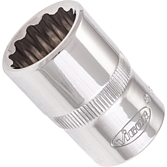 VIGOR Nástrčná hlavice dvojitý šestihran ∙ V7512-18 ∙ 1/2 palce (12,5 mm) čtyřhran dutý ∙ Vnější dvojitý šestihran profil ∙ Velikost 18 mm
