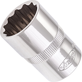 VIGOR Nástrčná hlavice dvojitý šestihran ∙ V7512-19 ∙ 1/2 palce (12,5 mm) čtyřhran dutý ∙ Vnější dvojitý šestihran profil ∙ Velikost 19 mm