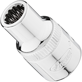 VIGOR Nástrčná hlavice dvojitý šestihran ∙ V7512-9 ∙ 1/2 palce (12,5 mm) čtyřhran dutý ∙ Vnější dvojitý šestihran profil ∙ Velikost 9 mm