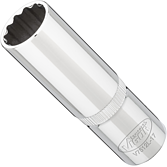 VIGOR Nástrčná hlavice dvojitý šestihran ∙ dlouhá ∙ V7512L-17 ∙ 1/2 palce (12,5 mm) čtyřhran dutý ∙ Vnější dvojitý šestihran profil ∙ Velikost 17 mm