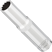 VIGOR Nástrčná hlavice dvojitý šestihran ∙ dlouhá ∙ V7514L-7 ∙ 1/4 palce (6,3 mm) čtyřhran dutý ∙ Vnější dvojitý šestihran profil ∙ Velikost 7 mm