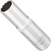 VIGOR Nástrčná hlavice dvojitý šestihran ∙ dlouhá ∙ V7538L-11 ∙ 3/8 palce (10 mm) čtyřhran dutý ∙ Vnější dvojitý šestihran profil ∙ Velikost 11 mm