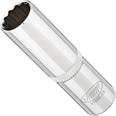 VIGOR Nástrčná hlavice dvojitý šestihran ∙ dlouhá ∙ V7538L-13 ∙ 3/8 palce (10 mm) čtyřhran dutý ∙ Vnější dvojitý šestihran profil ∙ Velikost 13 mm