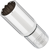 VIGOR Nástrčná hlavice dvojitý šestihran ∙ dlouhá ∙ V7538L-17 ∙ 3/8 palce (10 mm) čtyřhran dutý ∙ Vnější dvojitý šestihran profil ∙ Velikost 17 mm