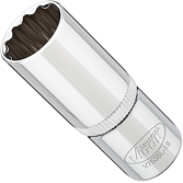 VIGOR Nástrčná hlavice dvojitý šestihran ∙ dlouhá ∙ V7538L-18 ∙ 3/8 palce (10 mm) čtyřhran dutý ∙ Vnější dvojitý šestihran profil ∙ Velikost 18 mm