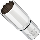 VIGOR Nástrčná hlavice dvojitý šestihran ∙ dlouhá ∙ V7538L-19 ∙ 3/8 palce (10 mm) čtyřhran dutý ∙ Vnější dvojitý šestihran profil ∙ Velikost 19 mm