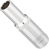 VIGOR Nástrčná hlavice dvojitý šestihran ∙ dlouhá ∙ V7538L-9 ∙ 3/8 palce (10 mm) čtyřhran dutý ∙ Vnější dvojitý šestihran profil ∙ Velikost 9 mm