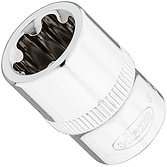 VIGOR T+ nástrčná hlavice ∙ V7920-EP16 ∙ 3/8 palce (10 mm) čtyřhran dutý ∙ Vnější profil TORX® plus ∙ Velikost E16+