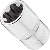 VIGOR E+ nástrčná hlavice ∙ V7920-EPR22 ∙ 1/2 palce (12,5 mm) čtyřhran dutý ∙ Vnější profil s 5 zaoblenými bočnicemi (podobné TORX®) ∙ Velikost E22+