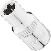 VIGOR E+ nástrčná hlavice ∙ V7920-EPR7 ∙ 1/4 palce (6,3 mm) čtyřhran dutý ∙ Vnější profil s 5 zaoblenými bočnicemi (podobné TORX®) ∙ Velikost E7+