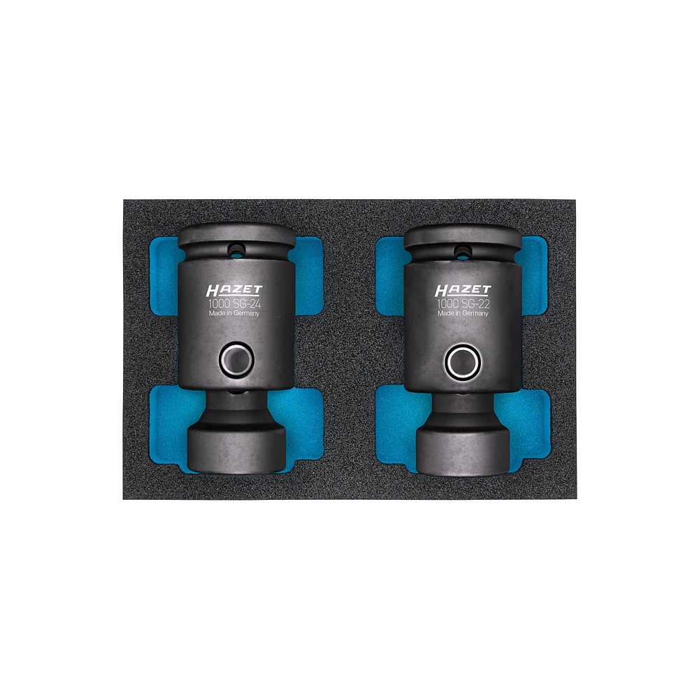 HAZET Sada n&aacute;strčn&yacute;ch kl&iacute;čů pro r&aacute;zov&yacute;, strojov&yacute; utahov&aacute;k ∙ kloub 1000SG-2224/2 ∙ 3/4 palce (20 mm) čtyřhran dut&yacute; ∙ Trakčn&iacute; profil vněj&scaron;&iacute; &scaron;estihran ∙ 2-d&iacute;ln&yacute; ∙ 22 ∙ 24