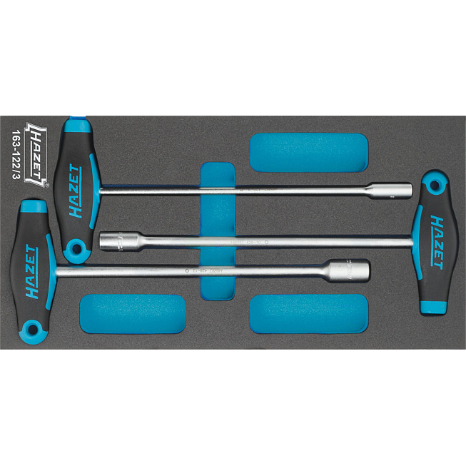 HAZET Sada nástrčných klíčů ∙ s T-rukojetí 163-122/3 ∙ Profil vnější šestihran ∙ 3-dílný ∙ 8 ∙ 10 ∙ 13
