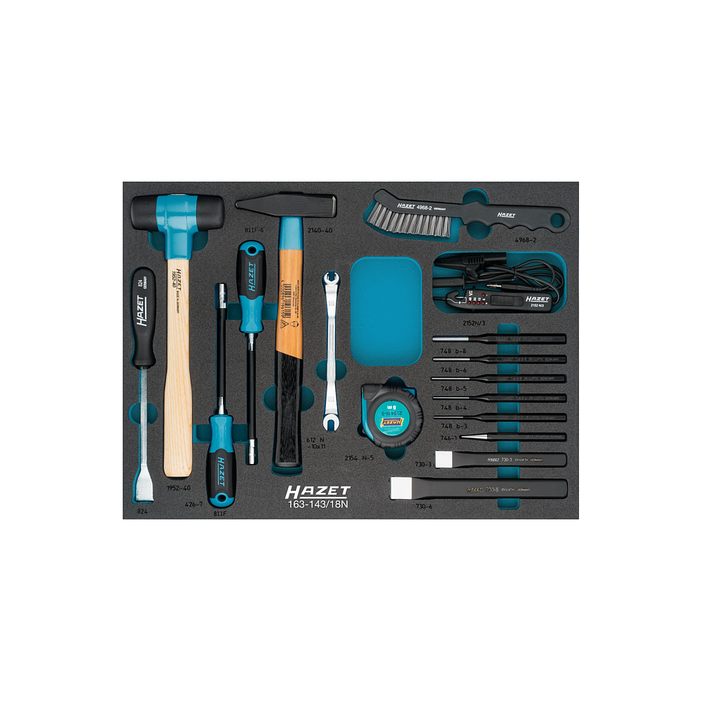 HAZET Univerzální sada 163-143/18N ∙ Profil vnější šestihran ∙ 17-dílný ∙ 0,5 x 23 ∙ 10 x 11 ∙ 6 – 7