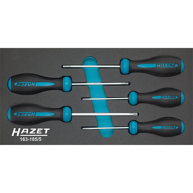 HAZET Sada šroubováků HEXAnamic® 163-185/5 ∙ Profil Tamper Resistant TORX® ∙ 5-dílný ∙ T10 H – T30 H