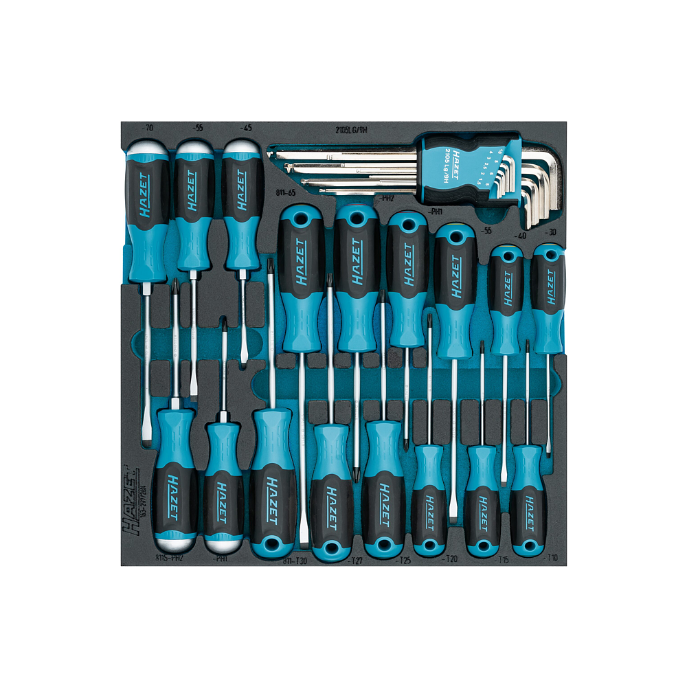 HAZET Sada &scaron;roubov&aacute;ků 163-297/26N ∙ Ploch&yacute; profil, Kř&iacute;žov&yacute; profil PH, Profil vnitřn&iacute; &scaron;estihran, Vnitřn&iacute; profil TORX&reg; ∙ 26-d&iacute;ln&yacute; ∙ 1,5&thinsp;&ndash;&thinsp;10 ∙ PH1&thinsp;&ndash;&thinsp;PH2 ∙ T10&thinsp;&ndash;&thinsp;T30