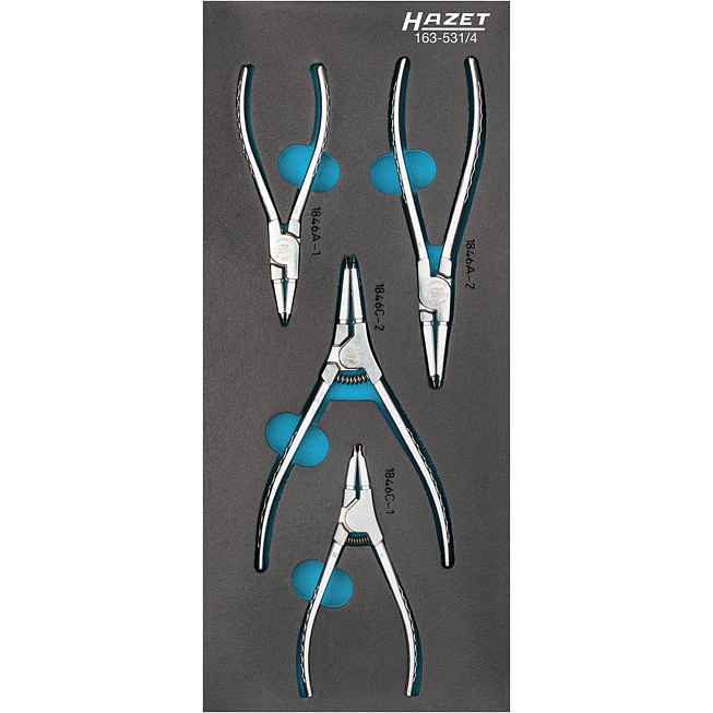 HAZET Sada kle&scaron;t&iacute; na pojistn&eacute; kroužky 163-531/4 ∙ 4-d&iacute;ln&yacute;