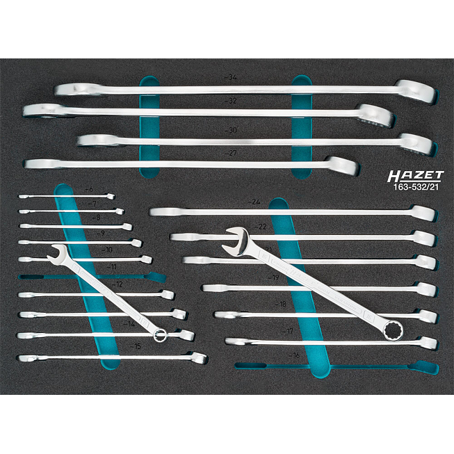 HAZET Sada očkoplochých klíčů 163-532/21 ∙ 21-dílný ∙ 6 – 34