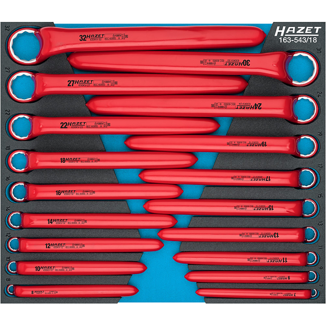 Sada očkových klíčů s ochrannou izolací HAZET