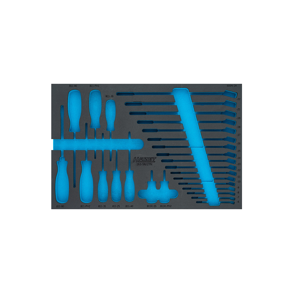 HAZET 2komponentn&iacute; vložka z měkk&eacute; pěny 163-58LN ∙ d x &scaron;: 519 mm x 342 mm