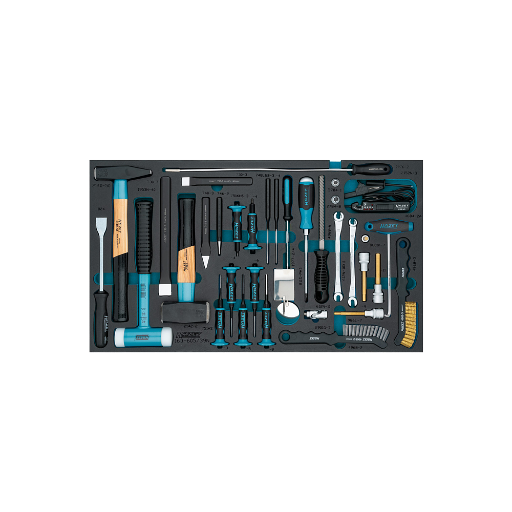 HAZET Univerzální sada 163-605/39N ∙ 1/2 palce (12,5 mm) čtyřhran dutý, 3/8 palce (10 mm) čtyřhran dutý ∙ Profil vnitřní šestihran, Křížový profil PH ∙ 39-dílný ∙ 7 – 11 ∙ PH3