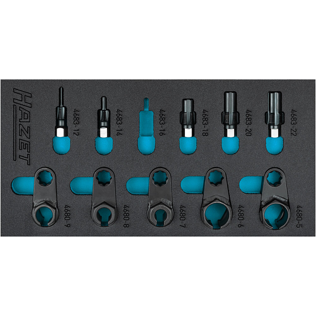 HAZET Sada nářadí pro sondy výfukových plynů 163-611/10 ∙ 10-dílný ∙ 22 ∙ 24 ∙ 14 ∙ 17 ∙ 19