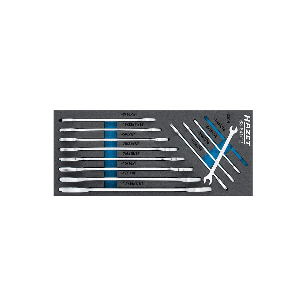 HAZET Sada šroubovacích klíčů 163-641/12 ∙ Profil vnější šestihran ∙ 12-dílný ∙ <sup>1</sup>⁄<sub>4</sub>″ – 1.<sup>1</sup>⁄<sub>4</sub>″