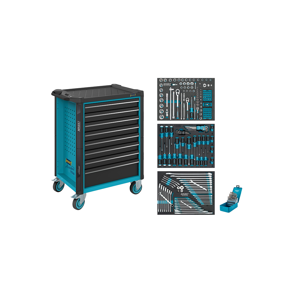 HAZET D&iacute;lensk&yacute; voz&iacute;k Asistent 179N ∙ sortiment 179N-8/234 ∙ 234-d&iacute;ln&yacute; ∙ Z&aacute;suvky, n&iacute;zk&eacute;: 7&times; 81&thinsp;x&thinsp;522&thinsp;x&thinsp;398 mm ∙ Z&aacute;suvky, vysok&eacute;: 1&times; 166&thinsp;x&thinsp;522&thinsp;x&thinsp;398 mm