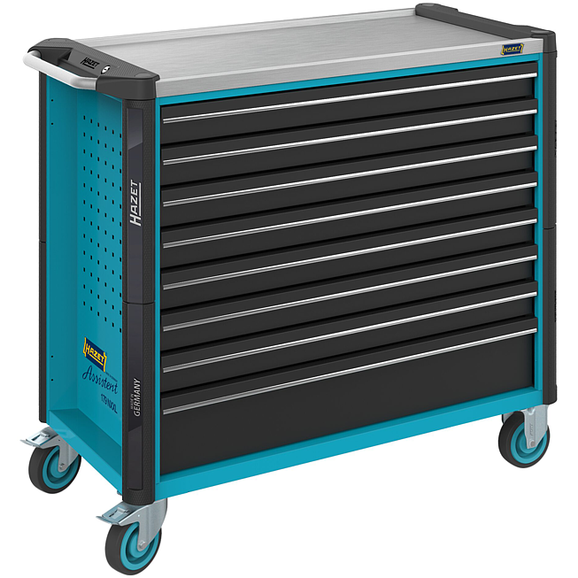 HAZET Dílenský vozík Asistent 179NXXL ∙ jednotlivý 179NXXL-8 ∙ d x š x v: 1133 mm x 518 mm x 1020 mm ∙ Zásuvky, nízké: 7× 81 x 870 x 398 mm ∙ Zásuvky, vysoké: 1× 166 x 870 x 398 mm