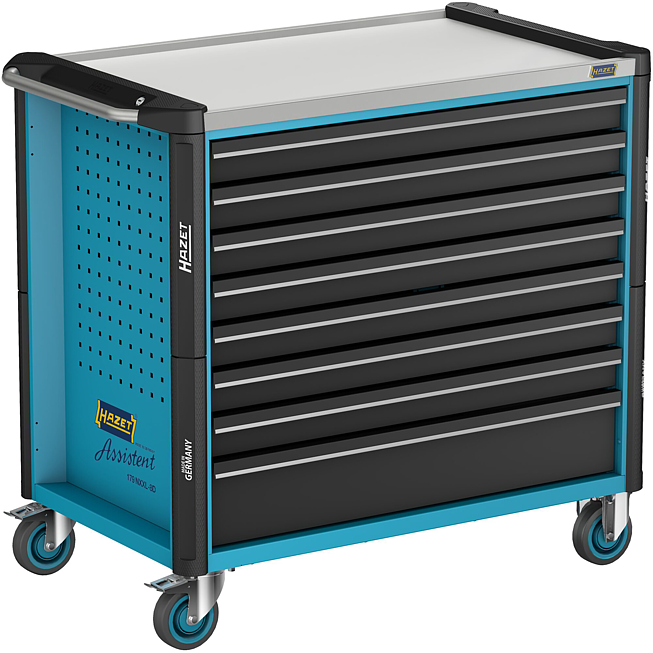 HAZET Dílenský vozík Asistent 179NXXL-8D ∙ d x š x v: 1133 mm x 642 mm x 1020 mm ∙ Zásuvky, nízké: 7× 81 x 870 x 522 mm ∙ Zásuvky, vysoké: 1× 166 x 870 x 522 mm