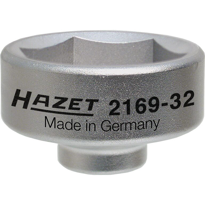 HAZET Klíč na olejové filtry 2169-32 ∙ 3/8 palce (10 mm) čtyřhran dutý ∙ Profil vnější šestihran ∙ Velikost 32 mm