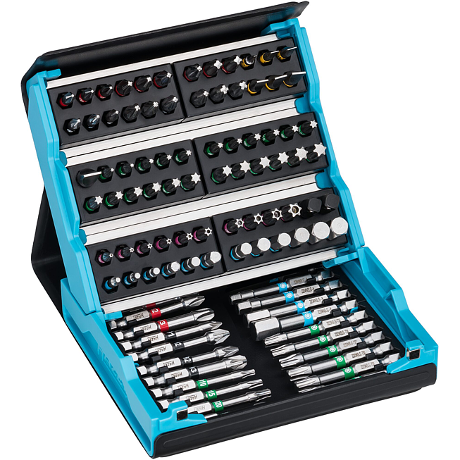 HAZET Sada bitů SmartCase 2200SC-3 ∙ 1/4 palce (6,3 mm) šestihran masivní ∙ Plochý profil, Křížový profil PH, Profil Pozidriv PZ, Profil vnitřní šestihran, Vnitřní profil TORX®, Profil Tamper Resistant TORX® ∙ 96-dílný ∙ 2 – 8 ∙ PH1 – PH3 ∙ PZ1 – PZ3