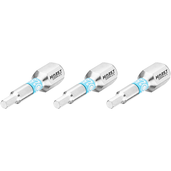 HAZET Bit 2204N-2.5/3 ∙ 1/4 palce (6,3 mm) &scaron;estihran masivn&iacute; ∙ Profil s vnitřn&iacute;m &scaron;estihranem ∙ 3-d&iacute;ln&yacute; ∙ Velikost 2,5 mm