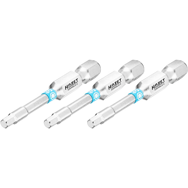 HAZET Bit 2204NSLG-3/3 ∙ 1/4 palce (6,3 mm) šestihran masivní ∙ Profil vnitřní šestihran ∙ 3-dílný ∙ Velikost 3 mm