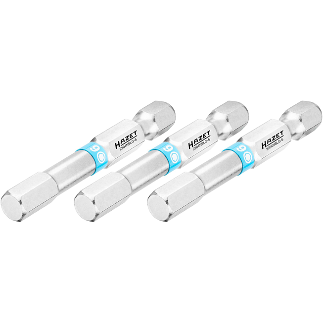 HAZET Bit 2204NSLG-6/3 ∙ 1/4 palce (6,3 mm) šestihran masivní ∙ Profil vnitřní šestihran ∙ 3-dílný ∙ Velikost 6 mm