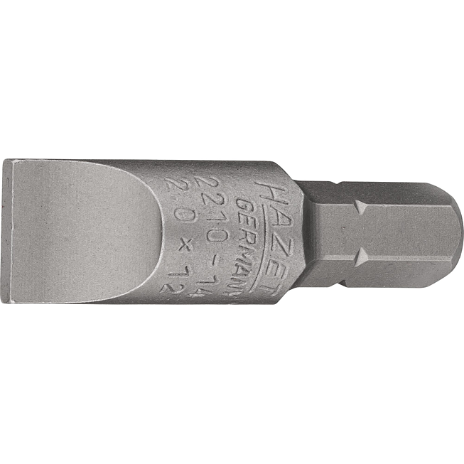 HAZET Bit 2210-14 ∙ 5/16 palce (8 mm) šestihran masivní ∙ Plochý profil ∙ Velikost 2 x 12 mm