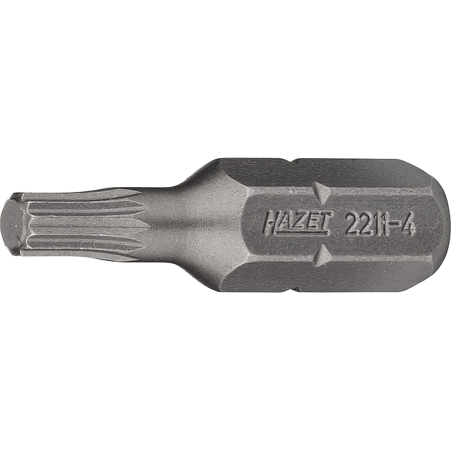 HAZET Bit 2211-4 ∙ 1/4 palce (6,3 mm) šestihran masivní ∙ Vnitřní ozubený profil XZN ∙ Velikost M4