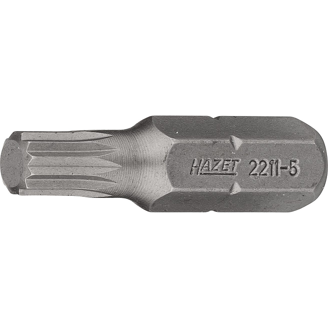 HAZET Bit 2211-5 ∙ 1/4 palce (6,3 mm) šestihran masivní ∙ Vnitřní ozubený profil XZN ∙ Velikost M5