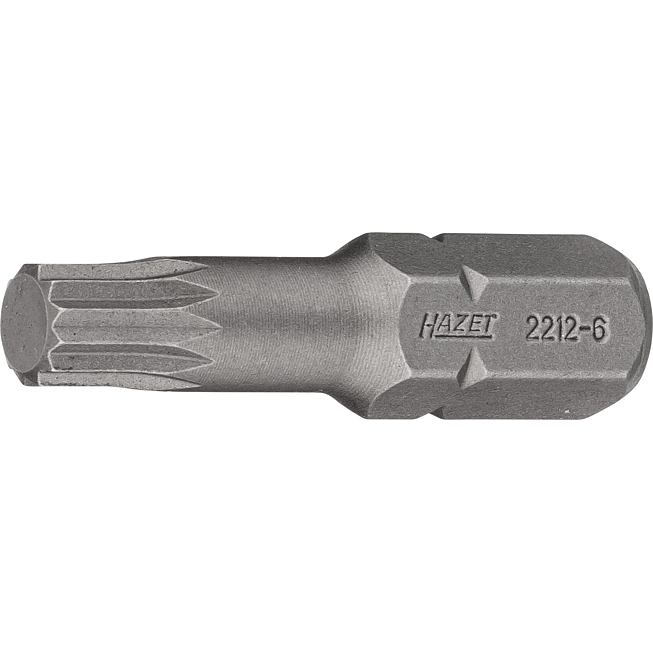 HAZET Bit 2212-6 ∙ 5/16 palce (8 mm) šestihran masivní ∙ Vnitřní ozubený profil XZN ∙ Velikost M6