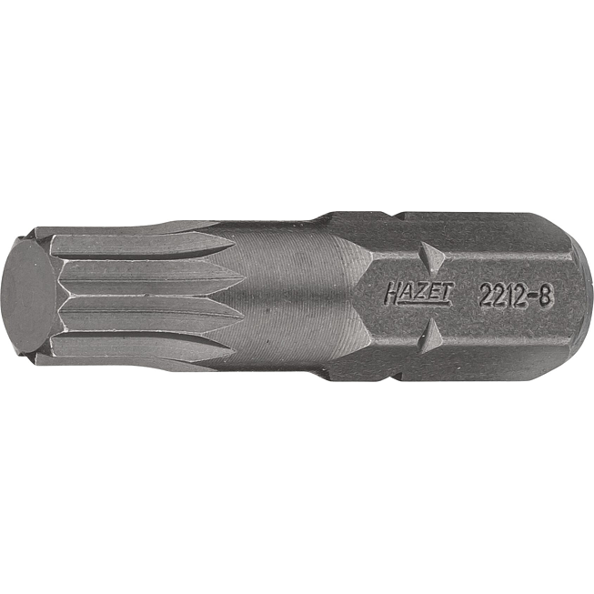 HAZET Bit 2212-8 ∙ 5/16 palce (8 mm) šestihran masivní ∙ Vnitřní ozubený profil XZN ∙ Velikost M8